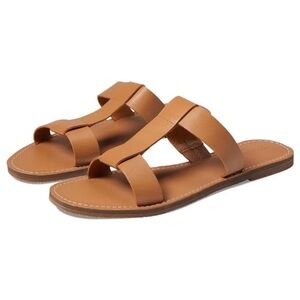 Madewell Boardwall T Strap Sandals in Brown